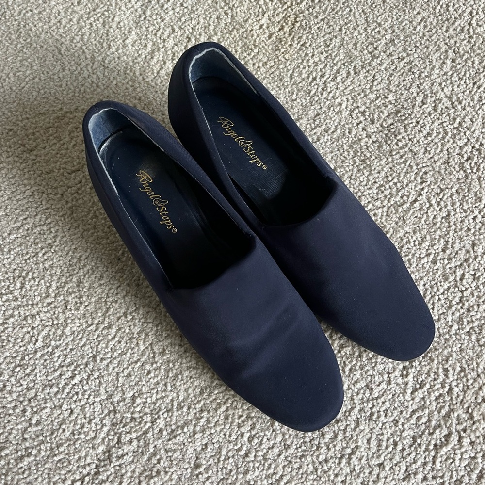 Royal Steps Navy Blue Heels Loafer Slip-Ons